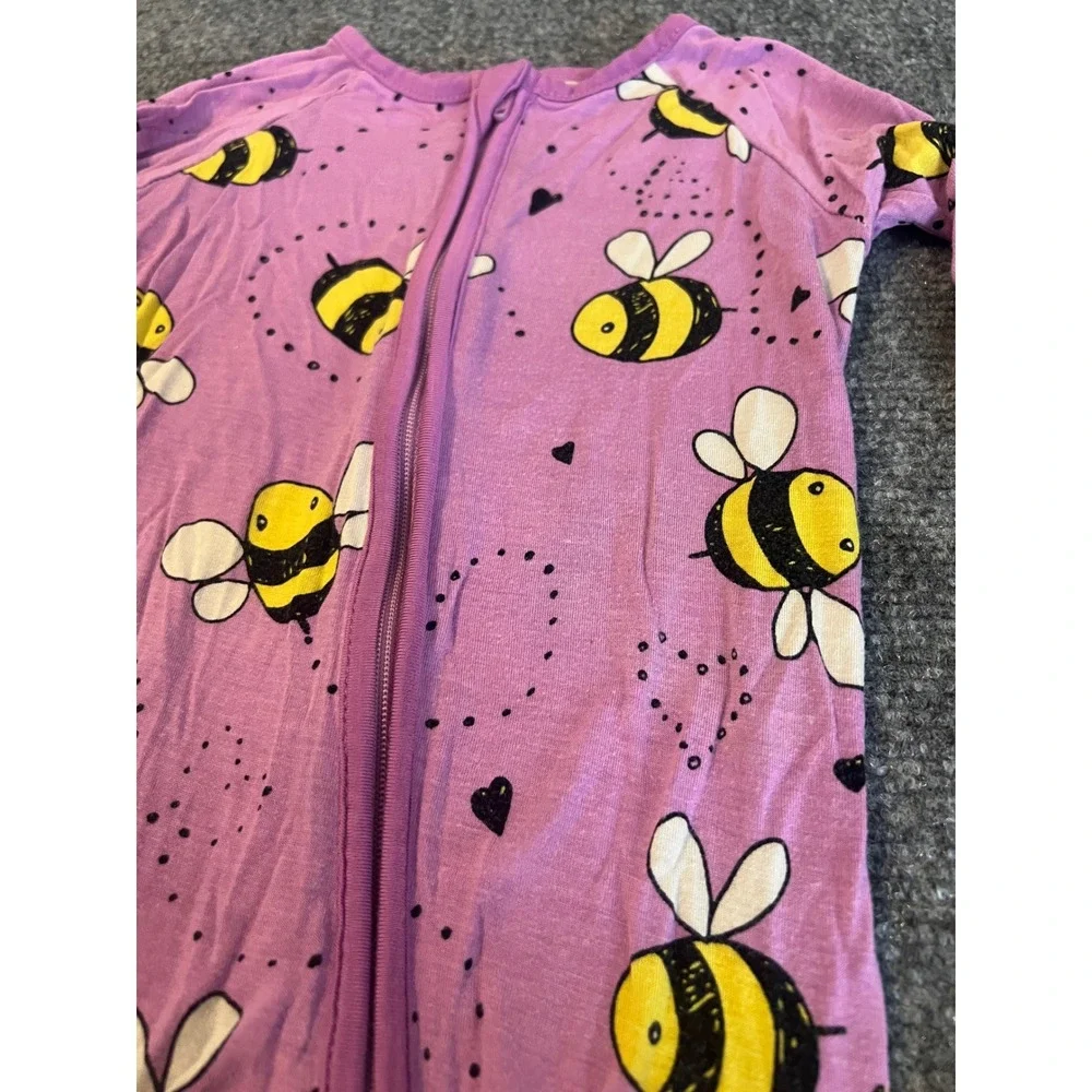 Little Sleepies Purple Bees Zippy Bamboo Viscose Sleeper 3-6 Months